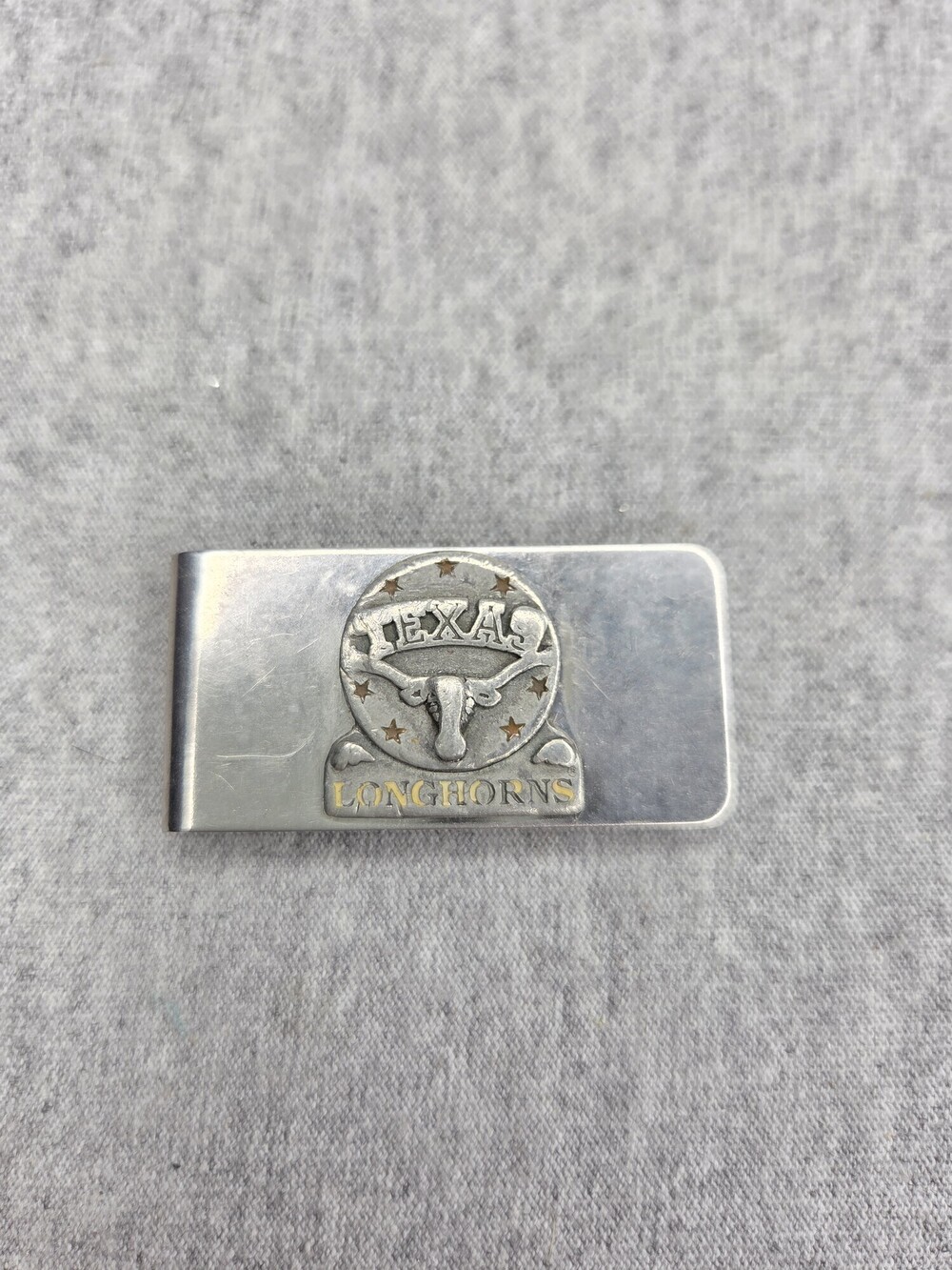 Texas Longhorns Money Clip Antique Metal Cast Solid Longhorn Americana
